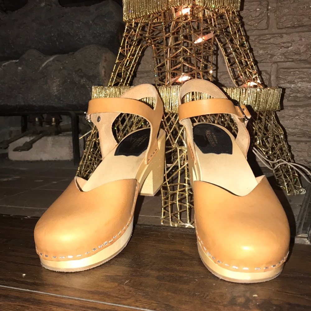 Swedish Hasbeens Covered High Platform Clogs